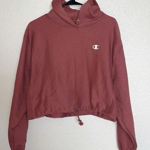 Champion red cropped hoodie